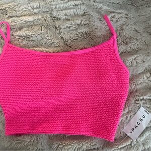 PacSun Vibrant Pink Knit Crop Top